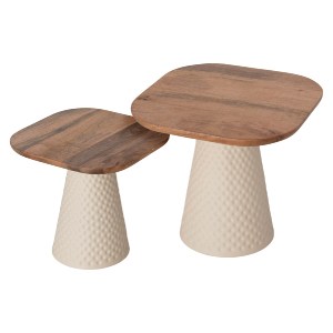 73433 ΤΡΑΠΕΖΙA ΣΑΛΟΝΙΟΥ 2ΤΜΧ GOLFER HM9924 ΜΕΤΑΛ.ΒΑΣΗ ΕΚΡΟΥ-ΤΕΤΡΑΓΩΝΟ TOP MANGO