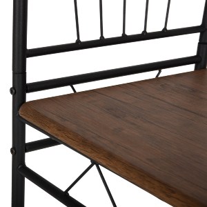 73435 ΣΕΤ ΤΡΑΠΕΖΑΡΙΑΣ 5ΤΜΧ PEARY HM9416.11 ΜΕΤΑΛΛΟ ΜΑΥΡΟ-MDF ΚΑΡΥΔΙ 110x60x74Yεκ.