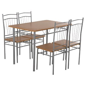 73436 ΣΕΤ ΤΡΑΠΕΖΑΡΙΑΣ 5ΤΜΧ PEARY HM9416.12 ΜΕΤΑΛΛΟ ΑΣΗΜΙ-MDF ΣΟΝΑΜΑ 110x60x74Yεκ.