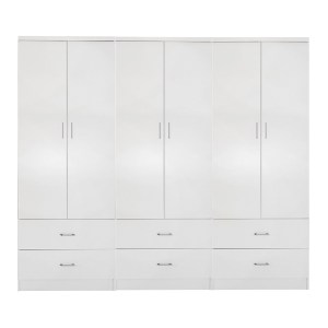 73464 ΝΤΟΥΛΑΠΑ 6ΦΥΛΛΗ REINA ME 6 ΣΥΡΤΑΡΙΑ HM21060.05 ΜΕΛΑΜΙΝΗ ΣΕ ΛΕΥΚΟ 240x42x181Υεκ.