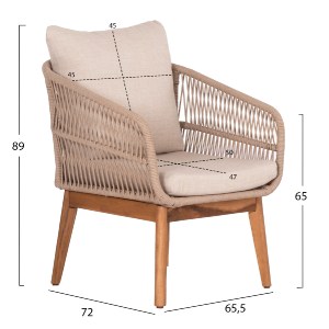 73505 ΣΕΤ ΣΑΛΟΝΙ ΕΞ.ΧΩΡΟΥ 4ΤΜΧ FRANKY HM6231 ΞΥΛΟ ΑΚΑΚΙΑΣ-ΜΕΤΑΛΛΟ-ΣΧΟΙΝΙ