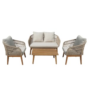 73505 ΣΕΤ ΣΑΛΟΝΙ ΕΞ.ΧΩΡΟΥ 4ΤΜΧ FRANKY HM6231 ΞΥΛΟ ΑΚΑΚΙΑΣ-ΜΕΤΑΛΛΟ-ΣΧΟΙΝΙ