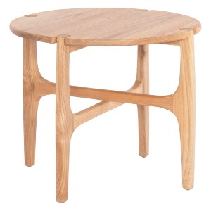 73533 ΒΟΗΘΗΤΙΚΟ ΤΡΑΠΕΖΑΚΙ ΣΤΡΟΓΓΥΛΟ KATAL HM9932 ΞΥΛΟ SUNGKAI ΦΥΣΙΚΟ Φ59,5x50,5Υεκ.