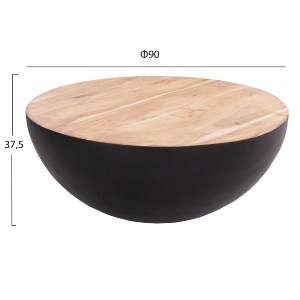 73539 ΔΙΑΚΟΣΜΗΤΙΚΟ ΤΡΑΠΕΖΙ ΣΑΛΟΝΙΟΥ BOWL Φ90X37,5Yεκ. ΜΑΥΡΟ ΜΕ ΞΥΛΟ ΑΚΑΚΙΑΣ HM8717.21
