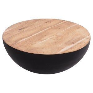 73539 ΔΙΑΚΟΣΜΗΤΙΚΟ ΤΡΑΠΕΖΙ ΣΑΛΟΝΙΟΥ BOWL Φ90X37,5Yεκ. ΜΑΥΡΟ ΜΕ ΞΥΛΟ ΑΚΑΚΙΑΣ HM8717.21