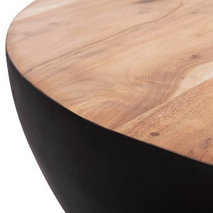 73539 ΔΙΑΚΟΣΜΗΤΙΚΟ ΤΡΑΠΕΖΙ ΣΑΛΟΝΙΟΥ BOWL Φ90X37,5Yεκ. ΜΑΥΡΟ ΜΕ ΞΥΛΟ ΑΚΑΚΙΑΣ HM8717.21