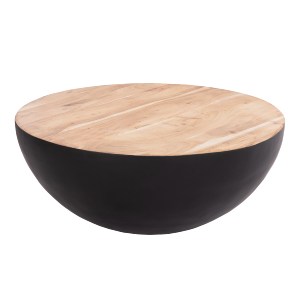 73539 ΔΙΑΚΟΣΜΗΤΙΚΟ ΤΡΑΠΕΖΙ ΣΑΛΟΝΙΟΥ BOWL Φ90X37,5Yεκ. ΜΑΥΡΟ ΜΕ ΞΥΛΟ ΑΚΑΚΙΑΣ HM8717.21