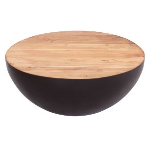 73540 ΔΙΑΚΟΣΜΗΤΙΚΟ ΤΡΑΠΕΖΙ ΣΑΛΟΝΙΟΥ BOWL Φ89,5X39Yεκ. RUSTY ΜΕ ΞΥΛΟ ΑΚΑΚΙΑΣ HM8717.22