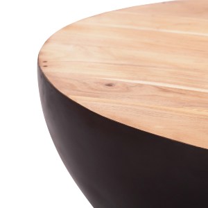 73540 ΔΙΑΚΟΣΜΗΤΙΚΟ ΤΡΑΠΕΖΙ ΣΑΛΟΝΙΟΥ BOWL Φ89,5X39Yεκ. RUSTY ΜΕ ΞΥΛΟ ΑΚΑΚΙΑΣ HM8717.22