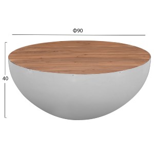 73541 ΔΙΑΚΟΣΜΗΤΙΚΟ ΤΡΑΠΕΖΙ ΣΑΛΟΝΙΟΥ BOWL Φ91x38,5Yεκ. ΛΕΥΚΟ ΜΕ ΞΥΛΟ ΑΚΑΚΙΑΣ HM8717.23 ΒΔΙΑΛΟΓΗΣ