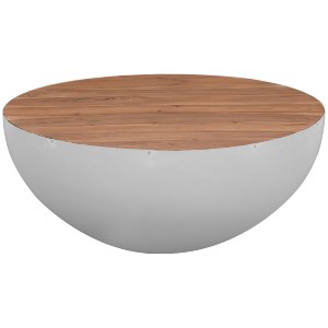 73541 ΔΙΑΚΟΣΜΗΤΙΚΟ ΤΡΑΠΕΖΙ ΣΑΛΟΝΙΟΥ BOWL Φ91x38,5Yεκ. ΛΕΥΚΟ ΜΕ ΞΥΛΟ ΑΚΑΚΙΑΣ HM8717.23 ΒΔΙΑΛΟΓΗΣ