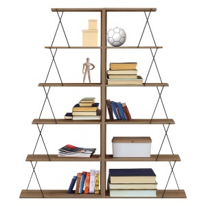 73569 ΣΕΤ ΒΙΒΛΙΟΘΗΚΕΣ 2ΤΜΧ MINI TARS HM11772.14 ΜΕΛΑΜΙΝΗ ΦΥΣΙΚΟ OAK-ΜΑΥΡΟ 65x24x146Υεκ.(x2)