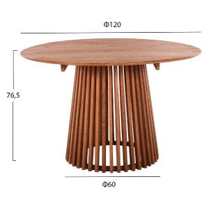 73575 ΣΕΤ ΤΡΑΠΕΖΑΡΙΑΣ 5ΤΜΧ ADONIS HM21074.03 ΣΤΡΟΓΓΥΛΟ ΤΡΑΠΕΖΙ Φ120εκ. & 4 ΚΑΡΕΚΛΕΣ