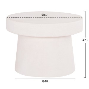 73619 ΤΡΑΠΕΖΙ ΣΑΛΟΝΙΟΥ ΣΤΡΟΓΓΥΛΟ ΣΕΙΡΑ SANTORINI HM18051 MDF ΣΕ ΥΠΟΛΕΥΚΟ ΧΡΩΜΑ Φ60x42,5Υεκ.
