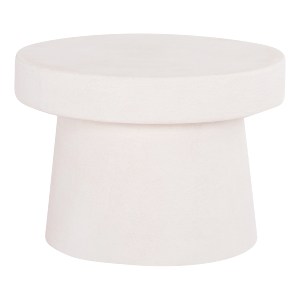 73619 ΤΡΑΠΕΖΙ ΣΑΛΟΝΙΟΥ ΣΤΡΟΓΓΥΛΟ ΣΕΙΡΑ SANTORINI HM18051 MDF ΣΕ ΥΠΟΛΕΥΚΟ ΧΡΩΜΑ Φ60x42,5Υεκ.