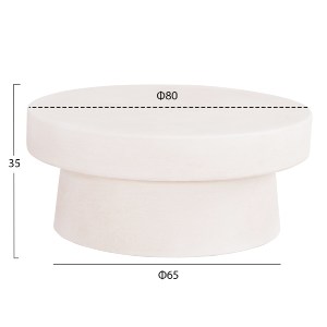 73659 ΤΡΑΠΕΖΙ ΣΑΛΟΝΙΟΥ ΣΤΡΟΓΓΥΛΟ ΣΕΙΡΑ SANTORINI HM18050 MDF ΣΕ ΥΠΟΛΕΥΚΟ ΧΡΩΜΑ Φ80x35Υεκ.