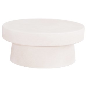 73659 ΤΡΑΠΕΖΙ ΣΑΛΟΝΙΟΥ ΣΤΡΟΓΓΥΛΟ ΣΕΙΡΑ SANTORINI HM18050 MDF ΣΕ ΥΠΟΛΕΥΚΟ ΧΡΩΜΑ Φ80x35Υεκ.