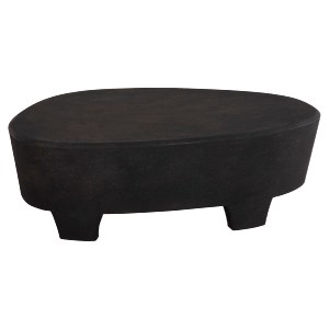 73665 ΤΡΑΠΕΖΙ ΣΑΛΟΝΙΟΥ ΟΒΑΛ ΣΕΙΡΑ SANTORINI HM18066 MDF ΣΕ ΜΑΥΡΟ ΧΡΩΜΑ 100x60x33Υεκ.