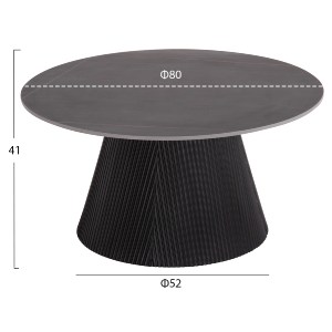 73690 ΤΡΑΠΕΖΙ ΣΑΛΟΝΙΟΥ DUNCAN HM18022.01 ΚΕΡΑΜΙΚΟ TOP-MDF ΒΑΣΗ-ΜΑΥΡΟ Φ80x41Υεκ.
