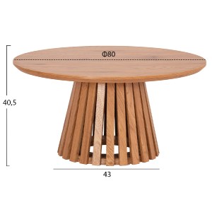 73696 ΤΡΑΠΕΖΙ ΣΑΛΟΝΙΟΥ TALBERT HM18024 MDF ΣΕ ΑΝΟΙΧΤΟ ΦΥΣΙΚΟ ΞΥΛΟΥ Φ80x40,5Υεκ.