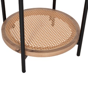 73703 ΒΟΗΘΗΤΙΚΟ ΤΡΑΠΕΖΙ SEITZ HM18031 ΓΥΑΛΙ TOP-ΜΕΤΑΛΛΟ-RATTAN ΣΕ ΦΥΣΙΚΟ Φ50x56Υεκ.