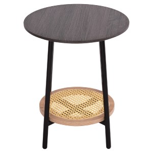 73706 ΒΟΗΘΗΤΙΚΟ ΤΡΑΠΕΖAKI SEWELL HM18034 MDF ΣΕ ZEBRANO-ΜΕΤΑΛΛΙΚΑ ΠΟΔΙΑ-WICKER Φ45x55Υεκ