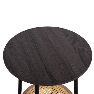 73706 ΒΟΗΘΗΤΙΚΟ ΤΡΑΠΕΖAKI SEWELL HM18034 MDF ΣΕ ZEBRANO-ΜΕΤΑΛΛΙΚΑ ΠΟΔΙΑ-WICKER Φ45x55Υεκ
