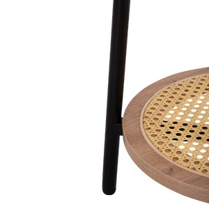 73706 ΒΟΗΘΗΤΙΚΟ ΤΡΑΠΕΖAKI SEWELL HM18034 MDF ΣΕ ZEBRANO-ΜΕΤΑΛΛΙΚΑ ΠΟΔΙΑ-WICKER Φ45x55Υεκ