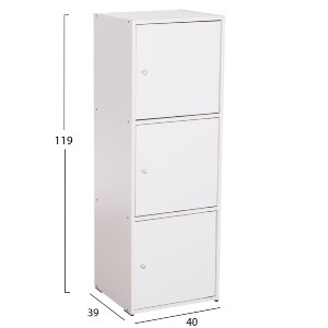 73735 ΝΤΟΥΛΑΠΙ ΜΕ 3 ΑΠΟΘ. ΧΩΡΟΥΣ SORIANO HM9939.01 ΛΕΥΚΗ ΜΕΛΑΜΙΝΗ 40x39x119Υεκ.