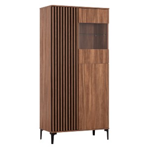 73795 ΒΙΤΡΙΝΑ ΣΕΙΡΑ HARRY HM18011.01 ΜΕΛΑΜΙΝΗ ΦΥΣΙΚΟ ΞΥΛΟΥ-ΜΑΥΡΟ 90x40x185Υεκ.