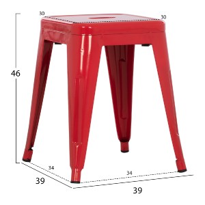 73800 ΣΚΑΜΠΟ ΜΕΤΑΛΛΙΚΟ MELITA HM0096.44 ΣΕ ΚΟΚΚΙΝΟ ΧΡΩΜΑ 39x39x46Υεκ.