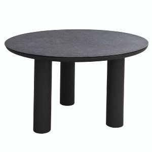 73809 ΤΡΑΠΕΖΙ ΑΛΟΥΜΙΝΙΟΥ DOSUN HM6201.01 ΓΚΡΙ ΣΚΕΛΕΤΟΣ-3D PRINT ΓΥΑΛΙ-ΚΕΡΑΜΙΚΟ LOOK Φ120εκ