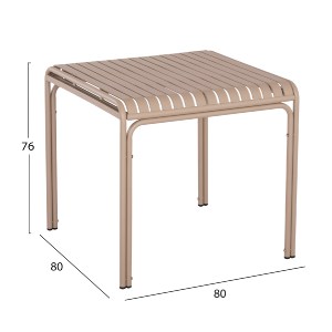 73951 ΤΡΑΠΕΖΙ ΤΕΤΡΑΓΩΝΟ ΑΛΟΥΜΙΝΙΟΥ RACHEL HM6338.04 ΣΑΜΠΑΝΙ 80x80x76Υεκ.