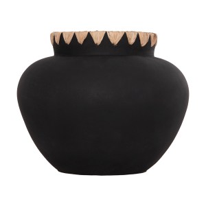 73961 ΔΙΑΚΟΣΜΗΤΙΚΟ ΒΑΖΟ RENTON(L) HM4370 ΤΕΡΑΚΟΤΑ ΜΑΥΡH-ΠΛΕΞΗ ΨΑΘΑΣ ΣΤΟ ΣΤΟΜΙΟ Φ32x26,5Υεκ.