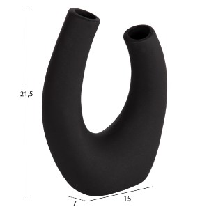 73995 ΕΠΙΤΡΑΠΕΖΙΟ ΚΕΡΑΜΙΚΟ ΔΙΑΚΟΣΜΗΤΙΚΟ ELLIPTO HM4643.02 ΜΑΥΡΟ ΜΑΤ 15x7x21,5Υεκ