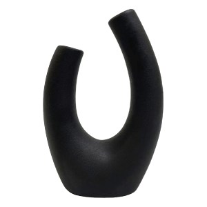 73995 ΕΠΙΤΡΑΠΕΖΙΟ ΚΕΡΑΜΙΚΟ ΔΙΑΚΟΣΜΗΤΙΚΟ ELLIPTO HM4643.02 ΜΑΥΡΟ ΜΑΤ 14,5x7x21Υεκ