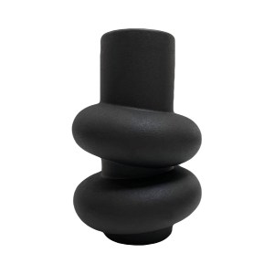 74018 ΕΠΙΤΡΑΠΕΖΙΟ ΚΕΡΑΜΙΚΟ ΔΙΑΚΟΣΜΗΤΙΚΟ ROOK HM4627.02 ΜΑΥΡΟ ΜΑΤ Φ16x25,5Υεκ