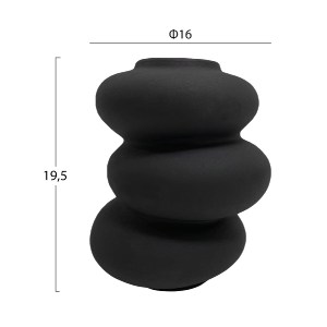 74020 ΕΠΙΤΡΑΠΕΖΙΟ ΚΕΡΑΜΙΚΟ ΔΙΑΚΟΣΜΗΤΙΚΟ ROOK HM4628.02 ΜΑΥΡΟ ΜΑΤ Φ16x19,5Υεκ