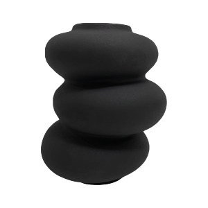 74020 ΕΠΙΤΡΑΠΕΖΙΟ ΚΕΡΑΜΙΚΟ ΔΙΑΚΟΣΜΗΤΙΚΟ ROOK HM4628.02 ΜΑΥΡΟ ΜΑΤ Φ16x19,5Υεκ