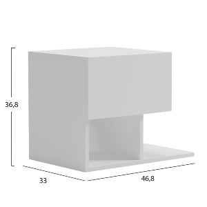 74092 ΚΟΜΟΔΙΝΟ CASPIAN ΗΜ9071.11 ΜΕΛΑΜΙΝΗ ΣΕ ΛΕΥΚΟ 46,8x33x36,8Υεκ