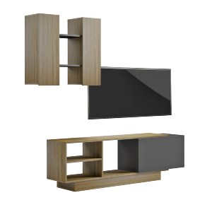 74106 ΣΥΝΘΕΣΗ ΤΗΛΕΟΡΑΣΗΣ TYSON HM18081 ΜΕΛΑΜΙΝΗ ΣΟΝΑΜΑ-ΓΚΡΙ 140x31.5x43.5Υεκ.