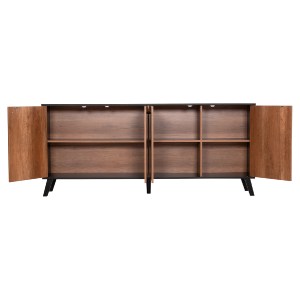 74117 ΜΠΟΥΦΕΣ ΜΕΛΑΜΙΝΗΣ KRUDEN HM9446.11 ΜΑΥΡΟ-ΦΥΣΙΚΟ 180x40x78.6Υεκ.