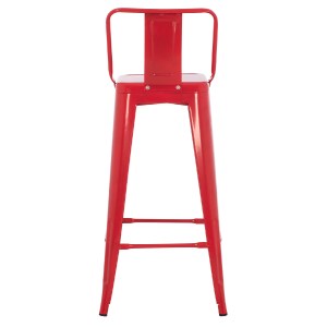 74155 ΣΚΑΜΠΟ BAR ME ΠΛΑΤΗ ΜΕΤΑΛΛΙΚΟ MELITA-PRO HM8643.44 ΚΟΚΚΙΝΟ 42x42x100Υεκ.