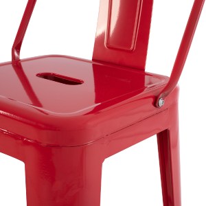 74155 ΣΚΑΜΠΟ BAR ME ΠΛΑΤΗ ΜΕΤΑΛΛΙΚΟ MELITA-PRO HM8643.44 ΚΟΚΚΙΝΟ 42x42x100Υεκ.