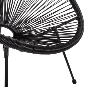 74188 ΣΕΤ ΕΞΩΤΕΡΙΚΟΥ ΧΩΡΟΥ 3ΤΜΧ ACAPULCO HM21101 TWISTED WICKER-ΜΕΤΑΛΛΟ ΣΕ ΜΑΥΡΟ