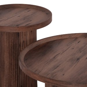 74200 ΣΕΤ 2ΤΜΧ ΤΡΑΠΕΖΙΑ ΣΑΛΟΝΙΟΥ MARGON HM21084 MDF ΣΚΟΥΡΟ ΚΑΦΕ Φ80εκ & Φ45εκ