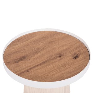 74204 ΣΕΤ 2ΤΜΧ ΤΡΑΠΕΖΙΑ ΣΑΛΟΝΙΟΥ DUNCAN HM21082 MDF ΚΡΕΜ ΚΑΙ ΚΕΡΑΜΙΚΟ TOP Φ80εκ & Φ45εκ
