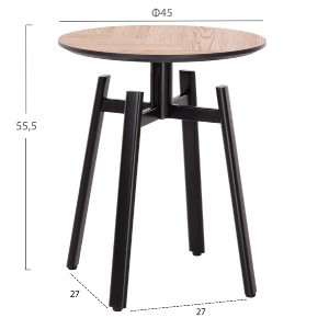 74211 ΣΕΤ 2ΤΜΧ ΤΡΑΠΕΖΙΑ ΣΑΛΟΝΙΟΥ NORTON HM21088 MDF-ΜΕΤΑΛΛΟ Φ80εκ & Φ45εκ
