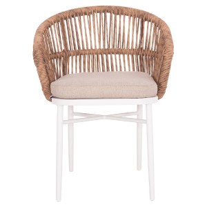 74249 ΠΟΛΥΘΡΟΝΑ ΑΛΟΥΜΙΝΙΟΥ ORIN HM6265.02 ΛΕΥΚΗ-P.E.RATTAN ΦΥΣΙΚΟ-ΜΠΕΖ ΜΑΞΙΛΑΡΙΑ 58x61x75Υ