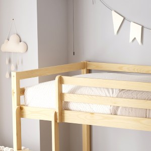 74251 ΠΑΙΔΙΚΗ ΚΟΥΚΕΤΑ τ.MONTESSORI ΜΕ ΠΑΡΚΑΚΙ PLAYKID HM703.01 ΞΥΛΟ ΠΕΥΚΟΥ ΦΥΣΙΚΟ ΓΙΑ 190x90εκ